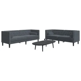 Chesterfield-Sofas mit 2 dunkelgrauen Samtkissen. von , Sofas - Ref: Foro24-3209292, Preis: 640,25 €, Rabatt: %