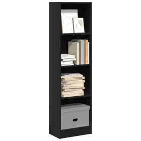 Engineered wood black shelf 40x24x143 cm by , Bookcases and shelves - Ref: Foro24-857784, Price: 45,42 €, Discount: %
