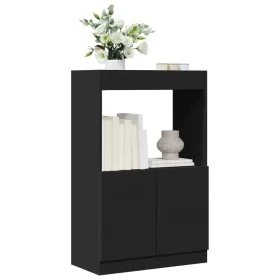 Tall black engineered wood sideboard 63x33x100 cm by , Bookcases and shelves - Ref: Foro24-855098, Price: 62,81 €, Discount: %