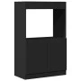 Tall black engineered wood sideboard 63x33x100 cm by , Bookcases and shelves - Ref: Foro24-855098, Price: 62,81 €, Discount: %