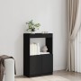 Tall black engineered wood sideboard 63x33x100 cm by , Bookcases and shelves - Ref: Foro24-855098, Price: 63,85 €, Discount: %