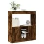 Aparador de madera de ingeniería roble ahumado 92x33x100 cm de , Librerías y estanterías - Ref: Foro24-855128, Precio: 71,49 ...