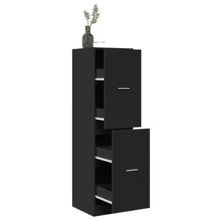 Medizinschrank aus schwarzer Ingenieurholz-MDF 30x41x174,5 cm. von , Schließfächer und Lagerschränke - Ref: Foro24-3309637, P...