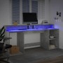 Escritorio con LED madera ingeniería gris hormigón 200x55x91 cm de , Escritorios - Ref: Foro24-3309441, Precio: 208,76 €, Des...