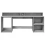 Desk with LED lights, engineered wood, gray concrete finish, 200x55x91 cm. by , Desks - Ref: Foro24-3309441, Price: 205,13 €,...