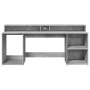 Escritorio con LED madera ingeniería gris hormigón 200x55x91 cm de , Escritorios - Ref: Foro24-3309441, Precio: 208,76 €, Des...