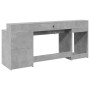 Escritorio con LED madera ingeniería gris hormigón 200x55x91 cm de , Escritorios - Ref: Foro24-3309441, Precio: 208,76 €, Des...
