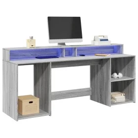 Schreibtisch mit LED-Beleuchtung, Sonoma-Eiche, 200x55x91 cm. von , Schreibtische - Ref: Foro24-3309443, Preis: 222,69 €, Rab...