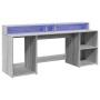 Escritorio con LED madera ingeniería gris sonoma 200x55x91 cm de , Escritorios - Ref: Foro24-3309443, Precio: 223,67 €, Descu...