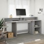 Escritorio con LED madera ingeniería gris sonoma 200x55x91 cm de , Escritorios - Ref: Foro24-3309443, Precio: 223,67 €, Descu...
