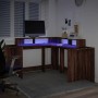Schreibtisch mit LED-Beleuchtung, aus braunem Eichenholz, 152x152x91 cm. von , Schreibtische - Ref: Foro24-3309462, Preis: 16...