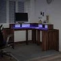Schreibtisch mit LED-Beleuchtung, aus braunem Eichenholz, 152x152x91 cm. von , Schreibtische - Ref: Foro24-3309462, Preis: 16...