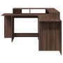 Schreibtisch mit LED-Beleuchtung, aus braunem Eichenholz, 152x152x91 cm. von , Schreibtische - Ref: Foro24-3309462, Preis: 16...