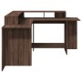 Schreibtisch mit LED-Beleuchtung, aus braunem Eichenholz, 152x152x91 cm. von , Schreibtische - Ref: Foro24-3309462, Preis: 16...