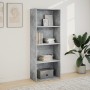 Regal aus grauem Beton-Holzwerkstoff 60x30x152 cm von , Bücherregale und Regale - Ref: Foro24-857911, Preis: 62,09 €, Rabatt: %