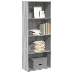 Engineered wood bookshelf in Sonoma gray, 60x30x152 cm. by , Bookcases and shelves - Ref: Foro24-857913, Price: 62,41 €, Disc...