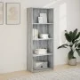 Engineered wood bookshelf in Sonoma gray, 60x30x152 cm. by , Bookcases and shelves - Ref: Foro24-857913, Price: 62,41 €, Disc...