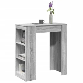 High bar table with Sonoma grey wood shelves 95x47x103.5 cm by , Kitchen and dining tables - Ref: Foro24-854387, Price: 78,70...
