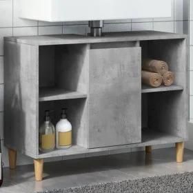 Engineered wood bathroom furniture in concrete gray, 80x33x60 cm. by , bathroom vanities - Ref: Foro24-857132, Price: 58,59 €...