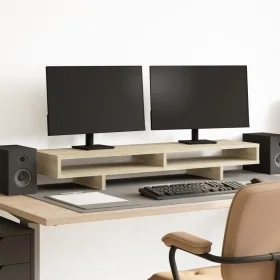 Oak Sonoma wood screen stand engineering 100x27x15 cm by , Computer bases and risers - Ref: Foro24-854753, Price: 37,45 €, Di...