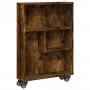 Carrito de almacenaje estrecho madera roble ahumado 48x13x68 cm de , Librerías y estanterías - Ref: Foro24-855227, Precio: 46...