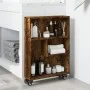 Narrow smoked oak wood storage cart 48x13x68 cm by , Bookcases and shelves - Ref: Foro24-855227, Price: 48,00 €, Discount: %