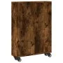 Carrito de almacenaje estrecho madera roble ahumado 48x13x68 cm de , Librerías y estanterías - Ref: Foro24-855227, Precio: 46...