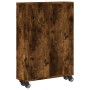 Schmaler Aufbewahrungswagen aus geräucherter Eichenholz 48x13x68 cm. von , Bücherregale und Regale - Ref: Foro24-855227, Prei...