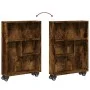 Carrito de almacenaje estrecho madera roble ahumado 48x13x68 cm de , Librerías y estanterías - Ref: Foro24-855227, Precio: 46...