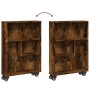 Schmaler Aufbewahrungswagen aus geräucherter Eichenholz 48x13x68 cm. von , Bücherregale und Regale - Ref: Foro24-855227, Prei...