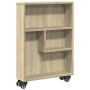 Schmaler Aufbewahrungswagen aus Eichenholz Sonoma 48x13x68 cm von , Bücherregale und Regale - Ref: Foro24-855225, Preis: 48,0...