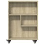 Schmaler Aufbewahrungswagen aus Eichenholz Sonoma 48x13x68 cm von , Bücherregale und Regale - Ref: Foro24-855225, Preis: 48,0...