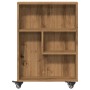 Narrow oak wood artisan storage cart 48x13x68cm by , Bookcases and shelves - Ref: Foro24-855231, Price: 47,01 €, Discount: %