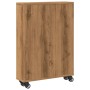 Narrow oak wood artisan storage cart 48x13x68cm by , Bookcases and shelves - Ref: Foro24-855231, Price: 47,01 €, Discount: %