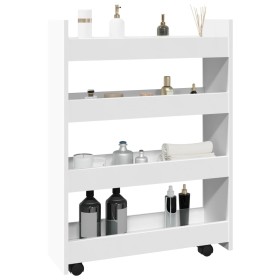 Narrow storage cart 4 levels engineered wood white by , Kitchen and dining carts - Ref: Foro24-855259, Price: 59,42 €, Discou...