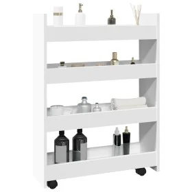 Narrow storage cart 4 levels engineered wood white by , Kitchen and dining carts - Ref: Foro24-855259, Price: 58,04 €, Discou...