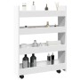Narrow storage cart 4 levels engineered wood white by , Kitchen and dining carts - Ref: Foro24-855259, Price: 56,91 €, Discou...