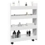 Narrow storage cart 4 levels engineered wood white by , Kitchen and dining carts - Ref: Foro24-855259, Price: 57,97 €, Discou...