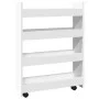Narrow storage cart 4 levels engineered wood white by , Kitchen and dining carts - Ref: Foro24-855259, Price: 57,97 €, Discou...