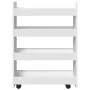 Narrow storage cart 4 levels engineered wood white by , Kitchen and dining carts - Ref: Foro24-855259, Price: 57,97 €, Discou...