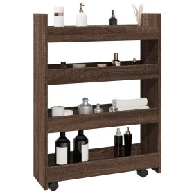 Narrow storage cart 4 levels brown oak wood by , Kitchen and dining carts - Ref: Foro24-855265, Price: 55,53 €, Discount: %