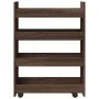 Narrow storage cart 4 levels brown oak wood by , Kitchen and dining carts - Ref: Foro24-855265, Price: 55,51 €, Discount: %