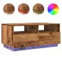 Aged wood coffee table with LED lights 90x49x40 cm by , Coffee table - Ref: Foro24-857710, Price: 113,11 €, Discount: %