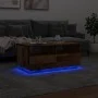 Aged wood coffee table with LED lights 90x49x40 cm by , Coffee table - Ref: Foro24-857710, Price: 113,11 €, Discount: %