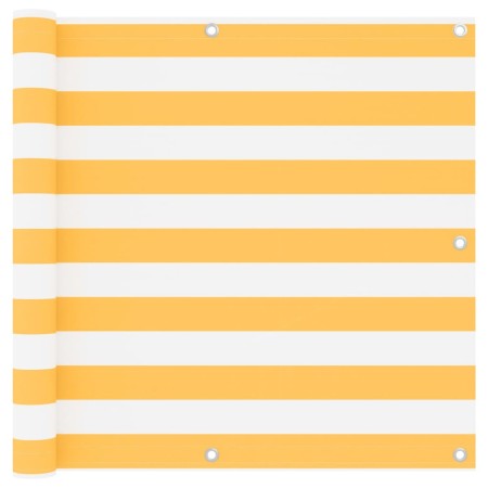Balkonmarkise aus weißem und gelbem Oxford-Stoff, 90 x 600 cm von vidaXL, Sonnenschirme - Ref: Foro24-134907, Preis: 29,71 €,...