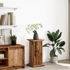 Pedestal display with aged wood storage 31x30x60 cm by , Pot stands - Ref: Foro24-854623, Price: 47,73 €, Discount: %