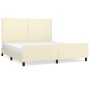 Estructura de cama sin colchón cuero sintético crema 160x200 cm