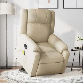 Sillón de masaje eléctrico reclinable elevable tela crema by , Armchairs - Ref: Foro24-3205247, Price: 385,54 €, Discount: %