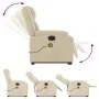 Sillón de masaje eléctrico reclinable elevable tela crema de , Sillones - Ref: Foro24-3205247, Precio: 385,54 €, Descuento: %