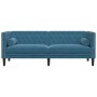 Sofá Chesterfield 3 plazas con cojines terciopelo azul de , Sofás - Ref: Foro24-372701, Precio: 317,60 €, Descuento: %